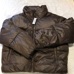 Old Navy Chocolate Brown puffer jacket New with Tags Size L